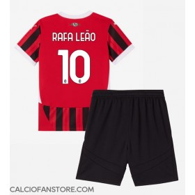 Maglia Calcio AC Milan Rafael Leao #10 Prima Divisa Bambino 2024-25 Manica Corta (+ pantaloncini)